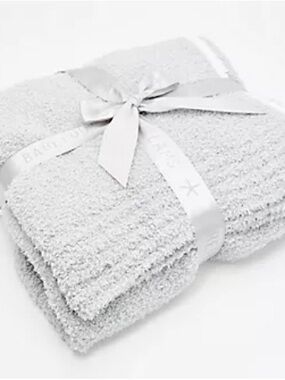 Barefoot Dreams CozyChic Contrast Tip Blanket - Light Pink NWT